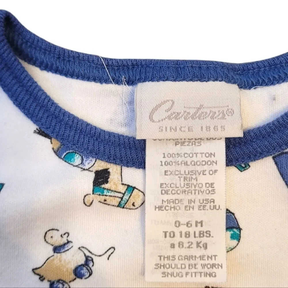 Vintage Carter's Kid's White Alphabet Top Size 0-6 M